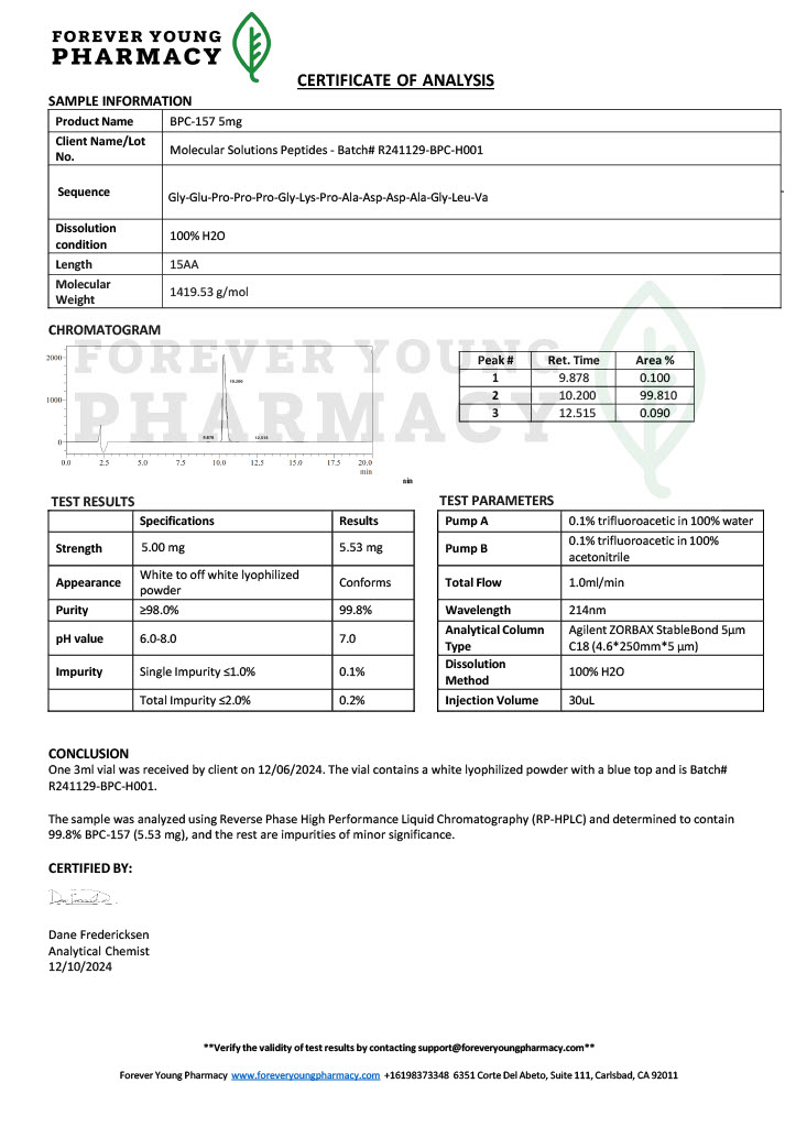 BPC-157 (5mg) COAIdentity