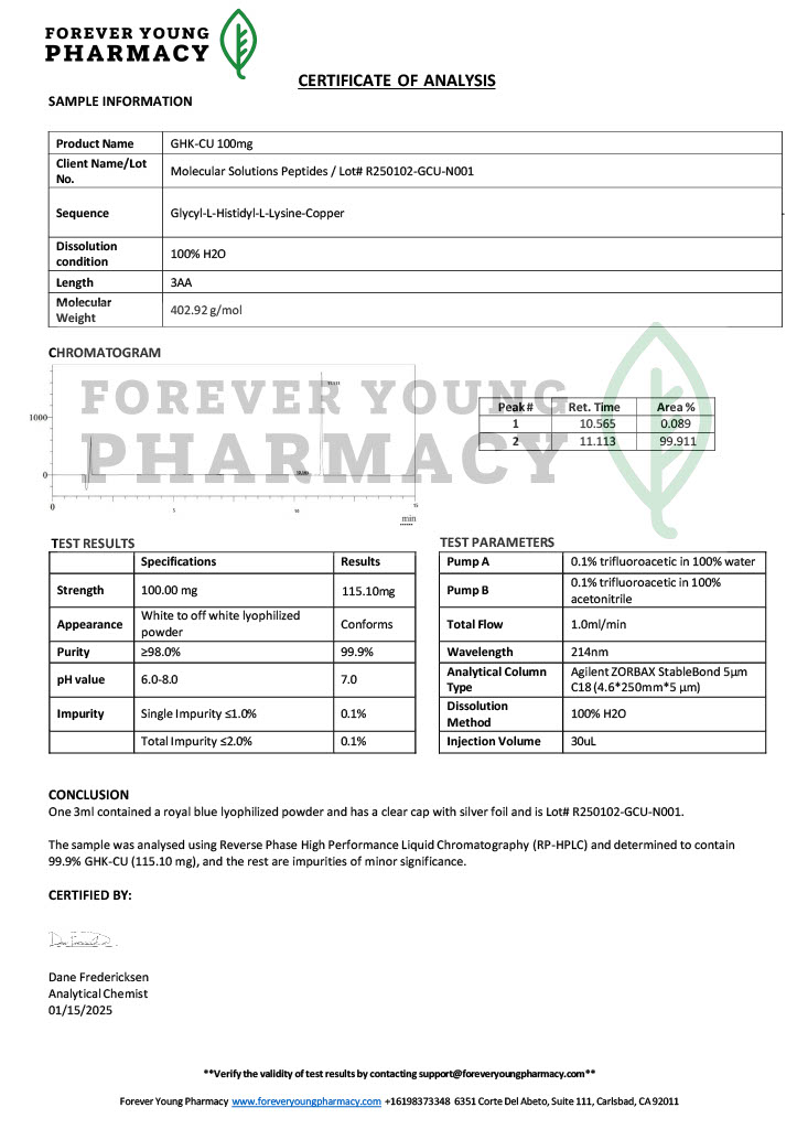 GHK-Cu 100mg COA