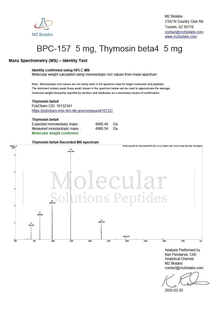 BPC-157/TB-500 Blend (5mg/5mg) TB4 MS