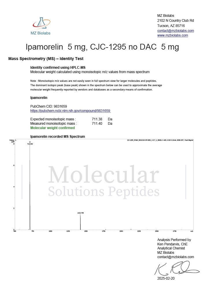 CJC-1295 (no DAC)/Ipamorelin Blend (5mg/5mg) IPA MS