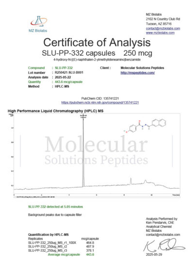 Slu-PP-332_capsules_250mcg_R250421-SLU-B001_COA