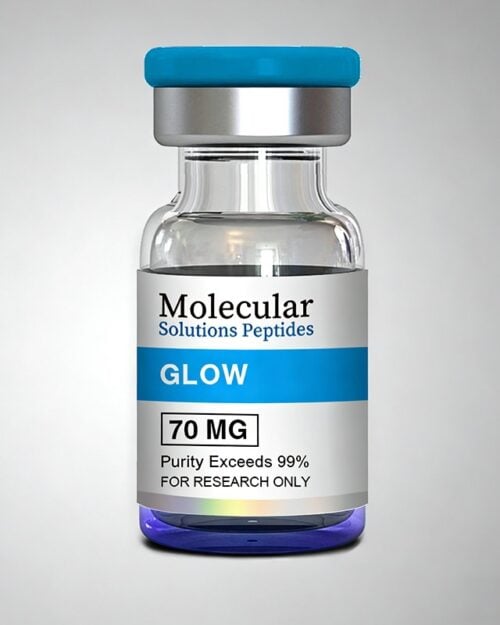 GLOW Peptide Blend – 70mg (GHK-Cu 50mg / TB-500 10mg / BPC-157 10mg)